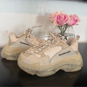 Balenciaga Women's TripleS Cream Sneakers